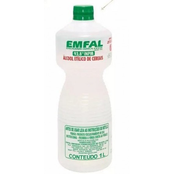 ÁLCOOL CEREAIS 93,8 % 1 L - EMFAL