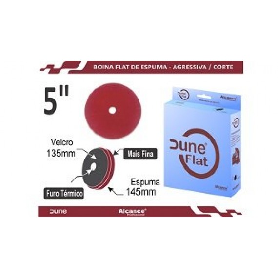 BOINA DUNE DE ESPUMA FLAT VERMELHA AGRESSIVA 5" - ALCANCE PROFISSIONAL