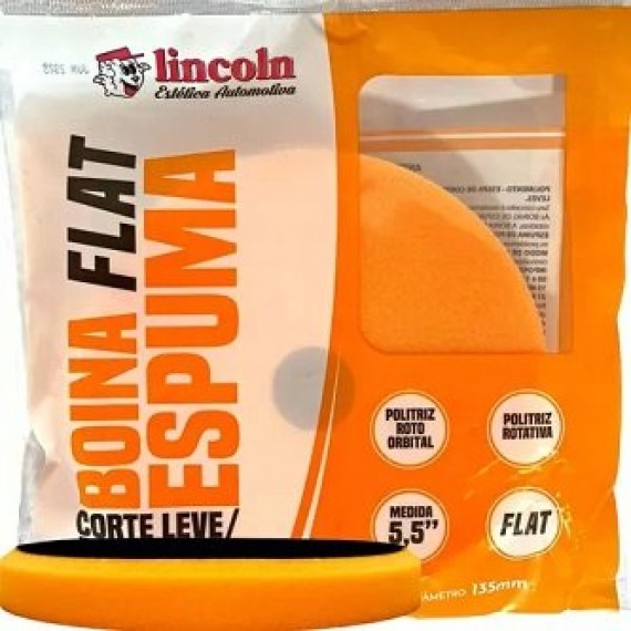 BOINA ESPUMA SV - CORTE LEVE/REFINO - LARANJA 5,5" FLAT - LINCOLN