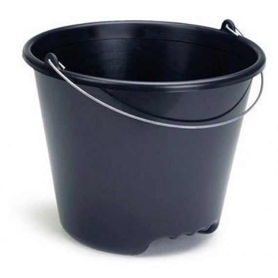 BALDE PLÁSTICO PRETO C/ PEGADOR 12 L - TERRAPLAST