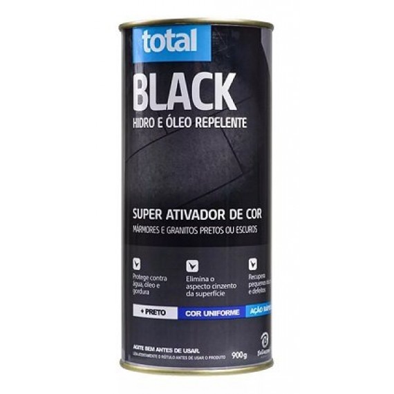 TOTAL BLACK - HIDRO E ÓLEO REPELENTE - SUPER ATIVADOR DE COR - MÁRMORES E GRANITOS PRETOS OU ESCUROS 900 g - BELLINZONI