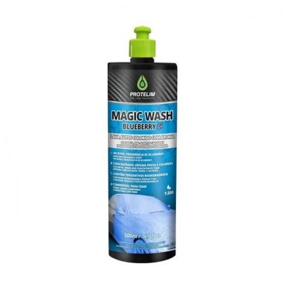 MAGIC WASH – LAVA AUTOS COLORIDO COM AROMA 500 mL - PROTELIM