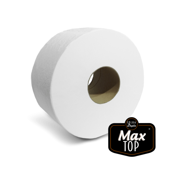 PAPEL HIGIÊNICO FOLHA DUPLA 100 % CELULOSE - MAX TOP - 8 ROLOS x 250 m - DADU