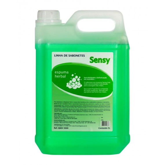 SABONETE ESPUMA HERBAL - SENSY 5 L - FORTCOM